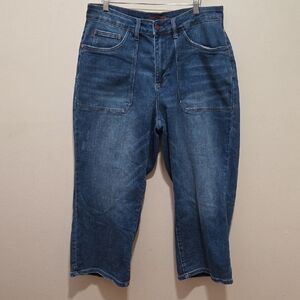 Judy Blue Georgia High Rise Utility Pockets Cropped Wide Leg Size 16W